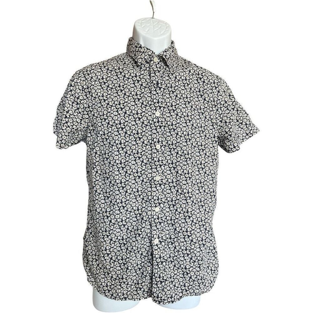 Mens Express Jeans Daisy Print Cotton Button Down Casual Shirt - Sz S